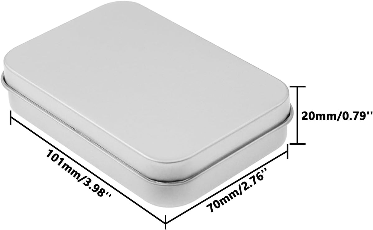 Metal Empty Boxes, Tin Boxes with Lid,Small Silver Tin Boxes,Stackable Organizer Containers,8PCS Storage Tin for Home Outdoor Active Storage Containers