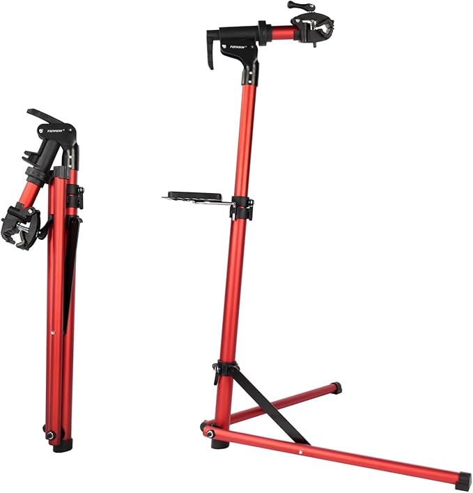 Bike Repair Stand -Shop Home Bicycle Mechanic Maintenance Rack，bike rack (red（two legs）)