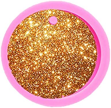 ESEENS 8 Pack Shiny Bone Shape Tag Resin Mold Dog Bone Shape Handmade Keychain Silicone Mold For Resin Epoxy Mold Round Tag Pendant Keychain Mold Tag Mold