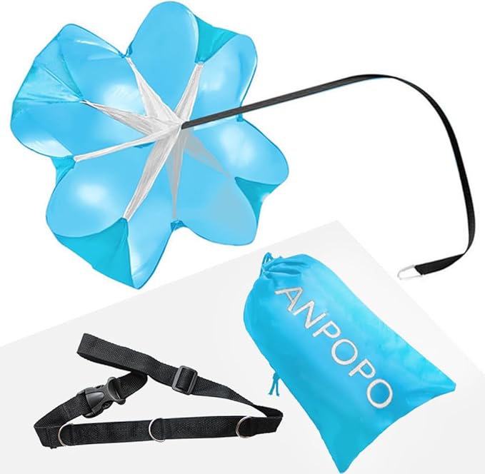 Bfsmile Running Speed Training 56" Parachute with Adjustable Strap, Free Carry Bag. Speed Chute Resistance Running Parachute for Kids Youth and Adults