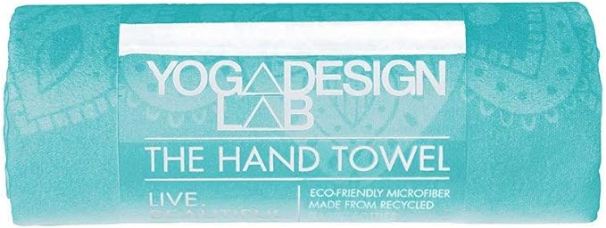 Yoga Design LAB | The Hand Towel | Premium Non Slip Hand Towel | Designed in Bali | Colorful Eco Printed + Quick Dry + Soft | Hot Yoga, Bikram, Ashtanga, Sport, Barre, Travel (Mandala Turquoise)