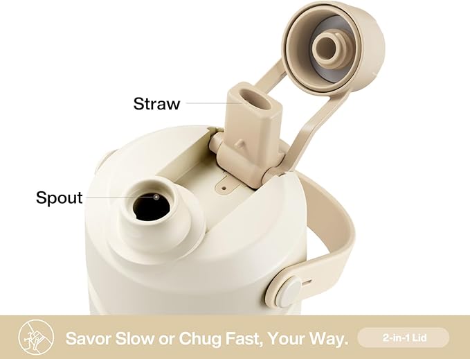 26 oz Insulated Water Bottle with 2-in-1 Straw and Spout Lid, Keep Cold 24H, Leak-Proof, Fits in Car Cup Holder, Stainless Steel Water Bottle for Sports, Travel, Gym, and School (Mushie Muse)