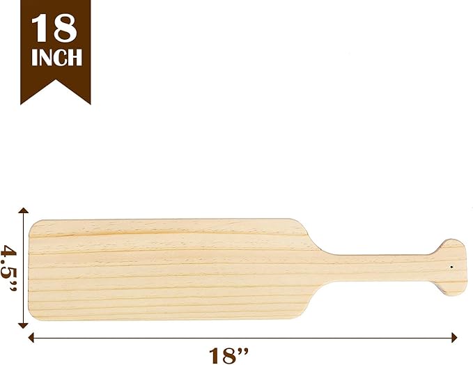 BATTIFE 18 Inch Greek Fraternity Paddle, Unfinished Pine Wood Paddle, Solid Wooden SororityPaddle, Frat Paddle