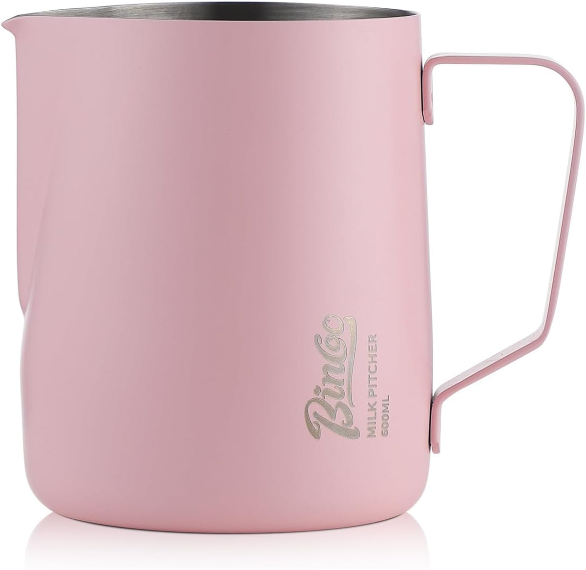 Pink Milk frother - 350ml/12OZ Milk Frothing Pitcher, Milk Frother Cup Espresso Steaming Pitcher for Barista, Bincoo 304 Stainless Steel Espresso Steaming Pitchers for Latte Art/Cappuccino/Coffee/Milk