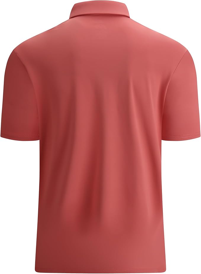 Alex Vando Mens Golf Shirt Moisture Wicking Quick-Dry Solid Short Sleeve Polo Shirts for Men