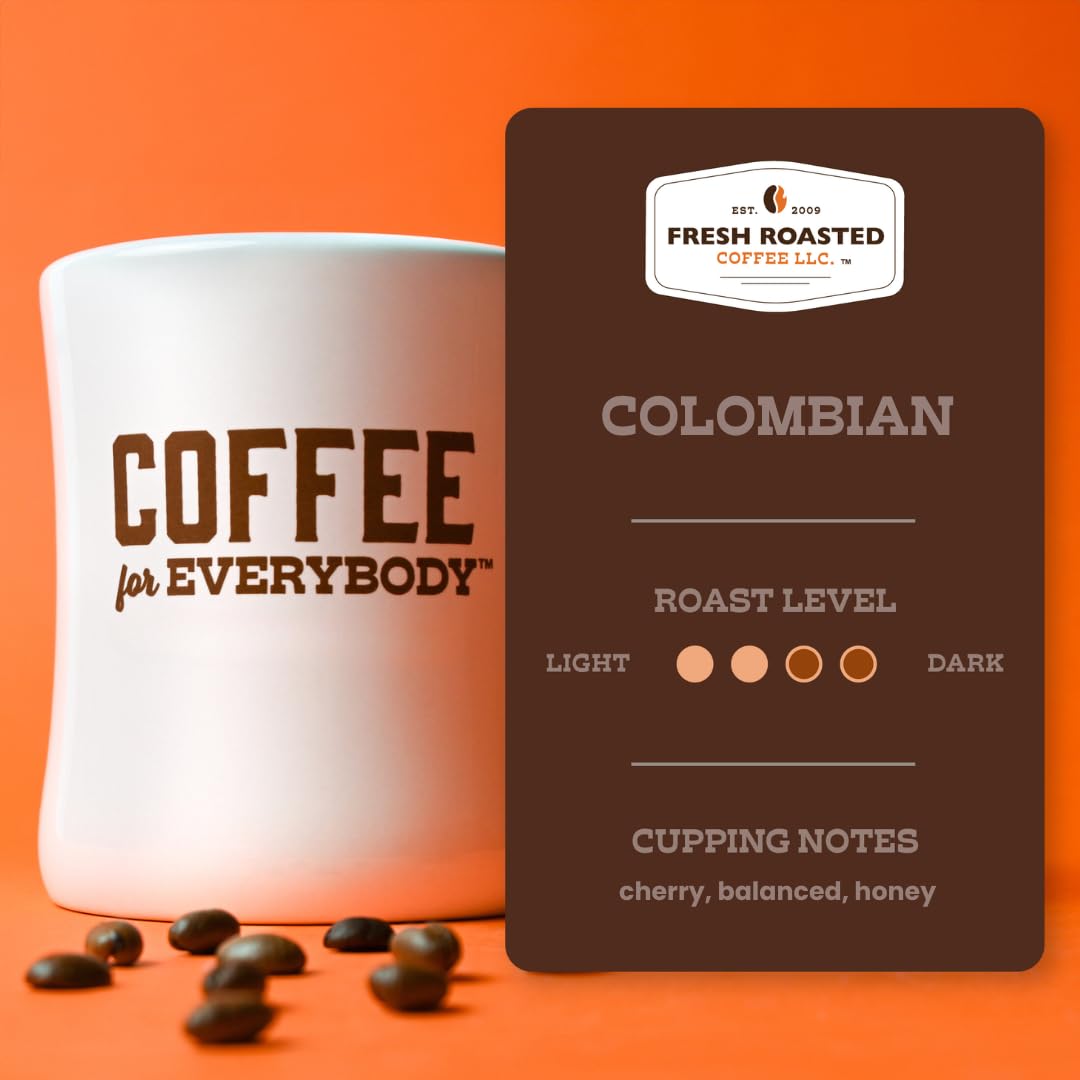 Fresh Roasted Coffee,100% Colombian, 2 lb (32 oz), Medium Roast, Kosher, Ground