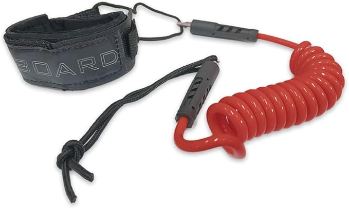 Bodyboard Leash Coiled Rope 4FT |Surf Accessories Replacement Surfboard Leash Red and Yellow