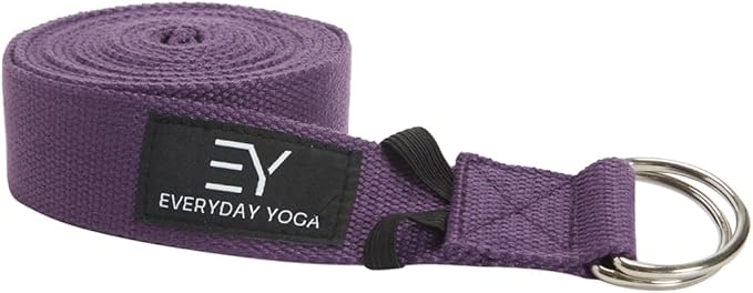 Everyday Yoga Super Strong Strap with Metal D-ring Buckle - Improve Flexibility, Stretching, and Physical Therapy Fitness.