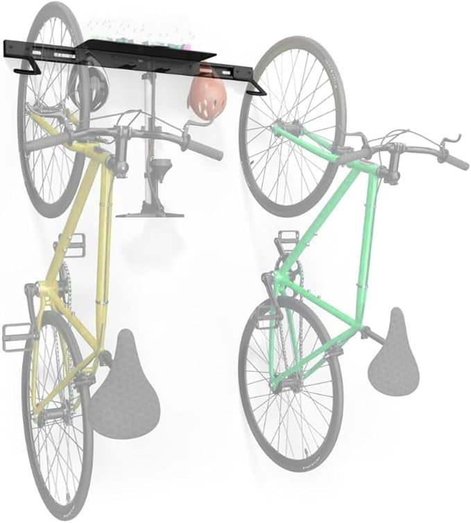 Bike Storage Rack Wall Mount Bike Rack | Steel Bike Mount Wall | Adjustable Bike Hangers for Garage (2 Bike Rack)