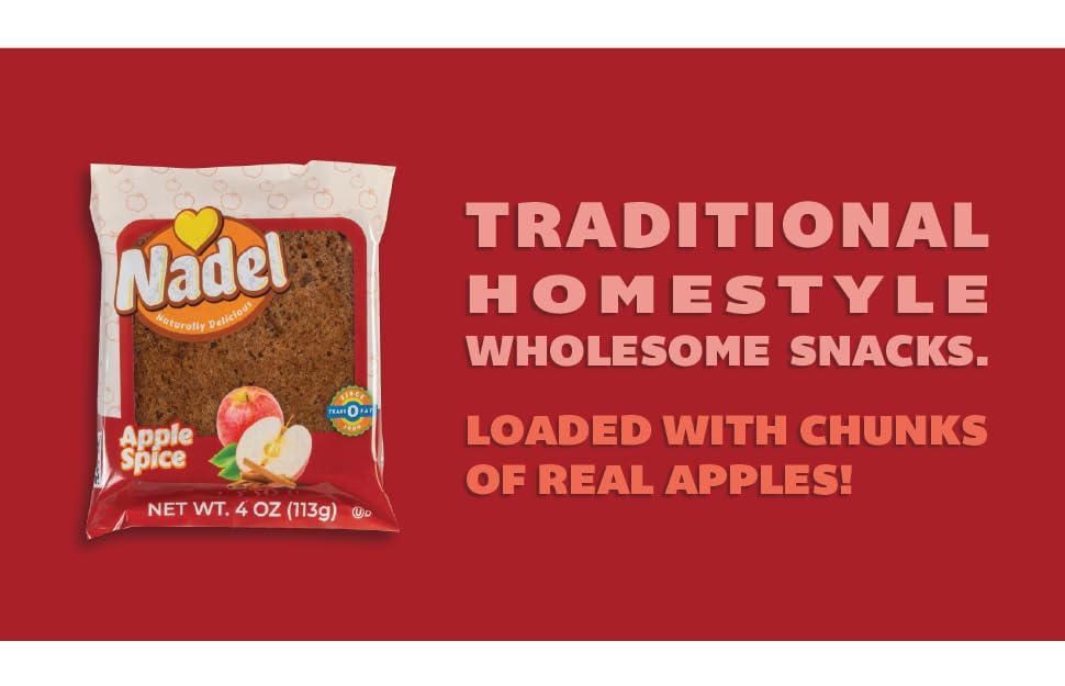 Nadel - Naturally Delicious Sweet Breads Variety Pack (Banana Chocolate Chip, Vanilla Pound Cake, Apple Spice, Pumpkin Spice). (24 Pack, 6 Breads Per Flavor)