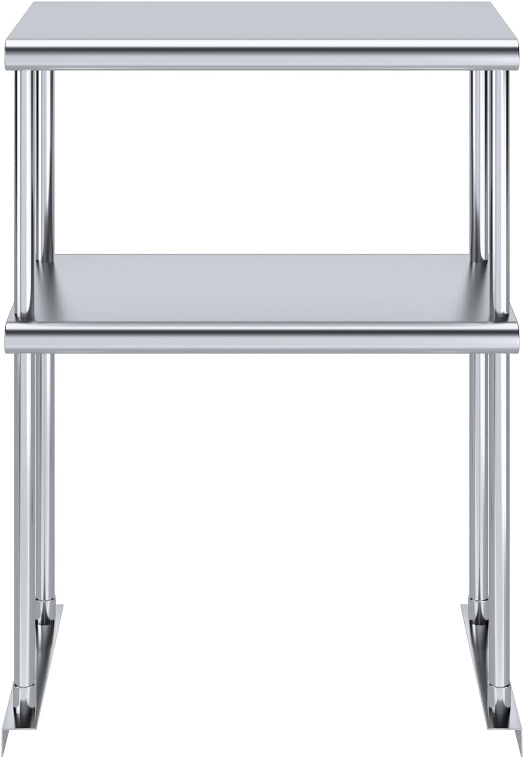 NSF Certified 18 Gauge Heavy Duty Stainless Steel Double overshelf with Brackets for Kitchens, Utility Rooms, Storage, Offices & Home