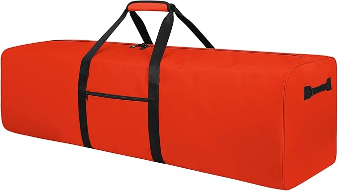 48 Inch Travel Duffle Bag Extra Large Sport Equipment Duffel Bags with 2-way Lockable Zippers Orange