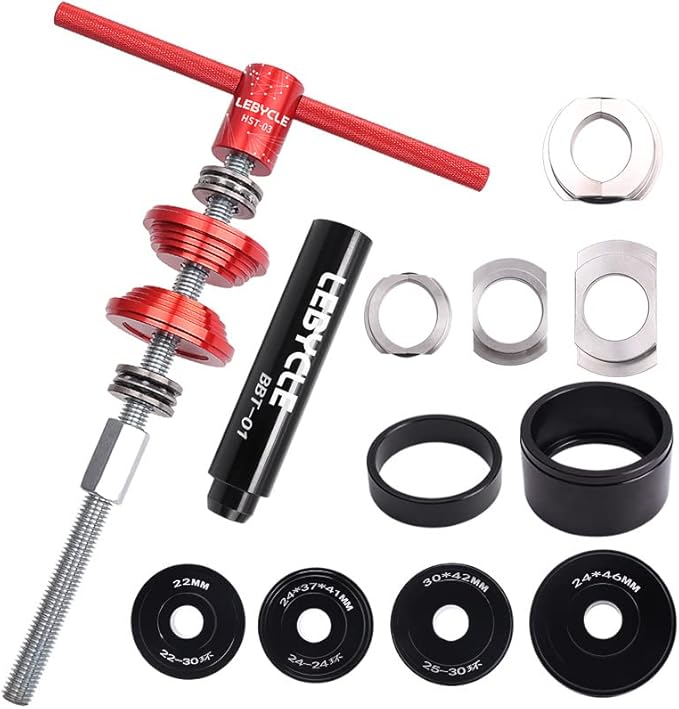 Bicycle Bearing Press Removal Tool，Bicycle Bearing Puller Install Tool, Bike Bottom Bracket Removal Tool Kit, Bicycle Bearing Press Kit BB73 BB86 BB30 BB91 BB92 PF30, MTB Road Bicycle Repair Tools