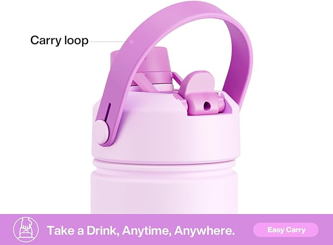 26 oz Insulated Water Bottle with 2-in-1 Straw and Spout Lid, Keep Cold 24H, Leak-Proof, Fits in Car Cup Holder, Stainless Steel Water Bottle for Sports, Trip, Gym, and School (Seashell Sonata)