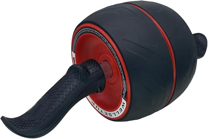 Ab Roller Wheel with Built-in Spring Resistance, Ergonomic Core Workout Equipment for Home Gym, Dual-Wheel Design & Non-Slip Grips - 300lb Capacity
