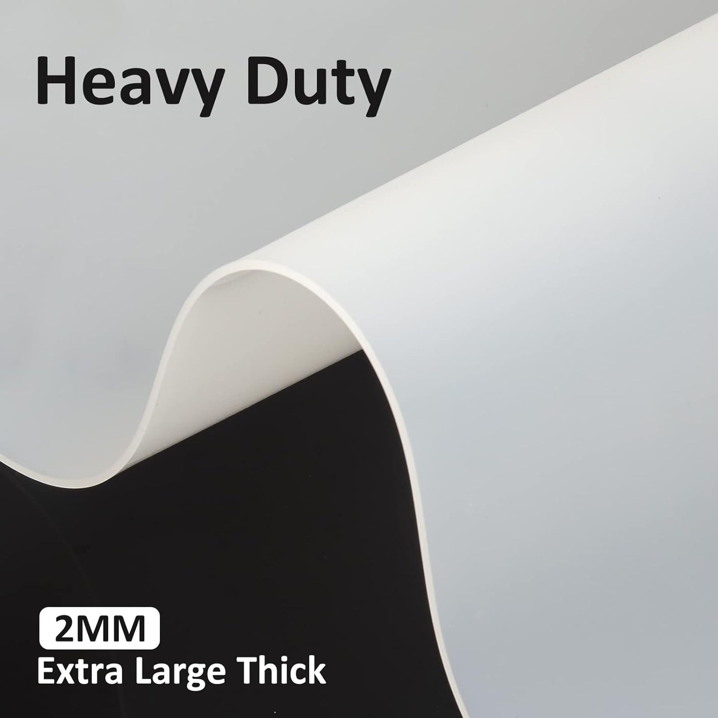 Silicone Mats for Kitchen Counter Thicker Extra Large Heat Resistant Mats Countertop Protector Liners for Bottom of Oven Air Fryer Coffee Maker, 24" x 16" x 2 mm, Translucent