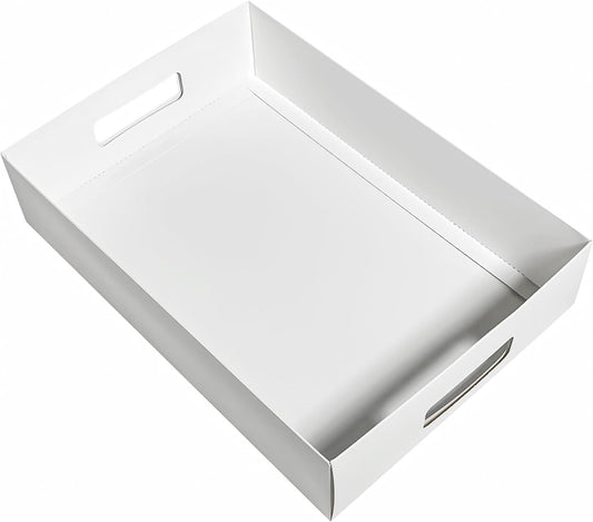 12-Pack 13" X 9" X 3" White Blyss Cookie Crate,Sturdy Cookie Serving Tray Great for Party Platters,Natural Kraft Paper Cardboard Tray use for Packaging and Hold Cookies,Take Out Container,Pack of 12
