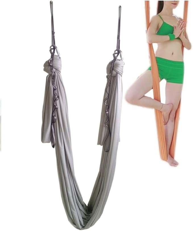 Aerial Yoga Hammock 5.5 Yards Yoga Swing Pilates Silk Home Gym Fitness Include hardware,Daisy Chain, Pose Guide
