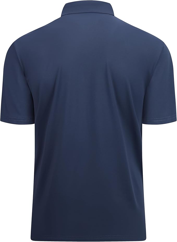 Alex Vando Mens Golf Shirt Moisture Wicking Quick-Dry Solid Short Sleeve Polo Shirts for Men