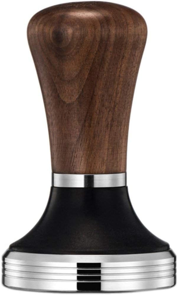 Diguo Elegance Wooden Coffee Tamper for 51mm Portafilter. Stainless Steel Flat with Height Adjustable Wooden Handle