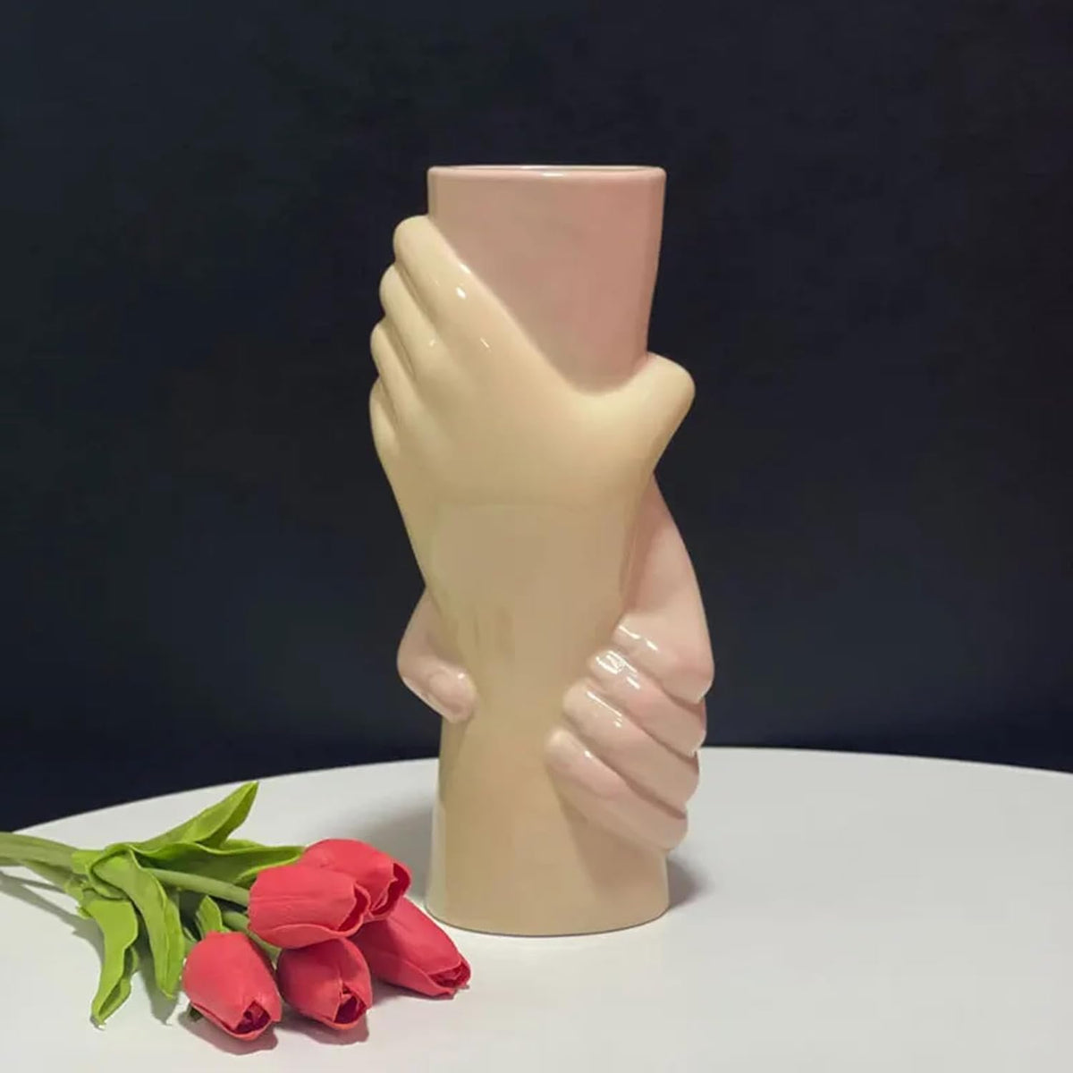 Hand in Hand Vase Cement Clay Mold Plaster Flower Pot Silicone Mold Concrete Succulent Flowerpot Pen Holder Epoxy Resin Mold