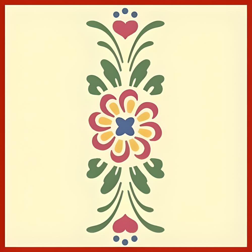 Rosemaling Pattern 3 & 4 Mini Stencils - Reusable Mylar Templates for DIY Crafts, Wood Signs, Walls & Fabric - Nordic Folk Art Painting & Scandinavian Designs - The Artful Stencil