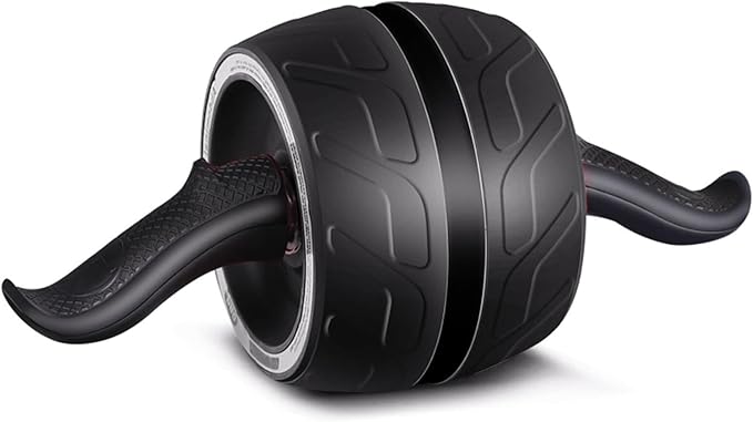 Abdominal Wheel Roller with Resistance Spring, 14.6"W Automatic Rebound Exercise Strength-Training Roller, Core Work-out Fitness Wheels with Knee Pad