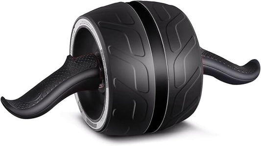 Abdominal Wheel Roller with Resistance Spring, 14.6"W Automatic Rebound Exercise Strength-Training Roller, Core Work-out Fitness Wheels with Knee Pad