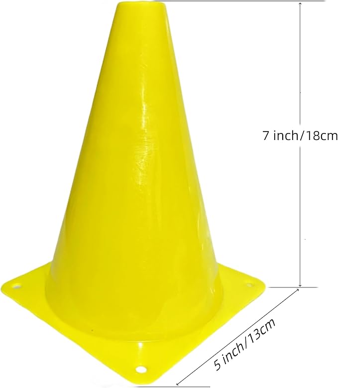 24 Pcs 7 Inch Plastic Traffic Cones, Basketball Football Drills, Skating, Sport Training Agility Markers, Indoor Outdoor Games, Multicolor