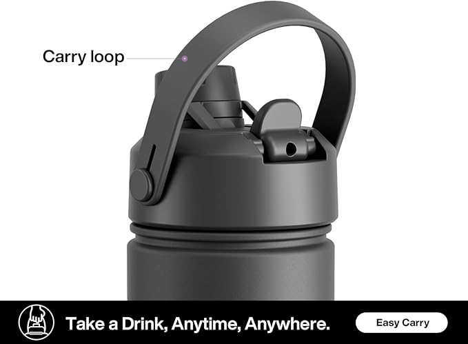 26 oz Insulated Water Bottle with 2-in-1 Straw and Spout Lid, Glow-in-the-Dark, 24H Cold, Leakproof, Fits in Car Cup Holder, Stainless Steel for Sports, Travel, and School (Twinkling Galaxy)