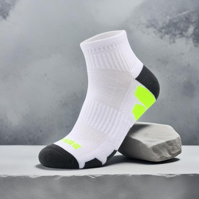BERING Men's Ankle Socks Athletic Running Cushion Quarter (6 Pairs)