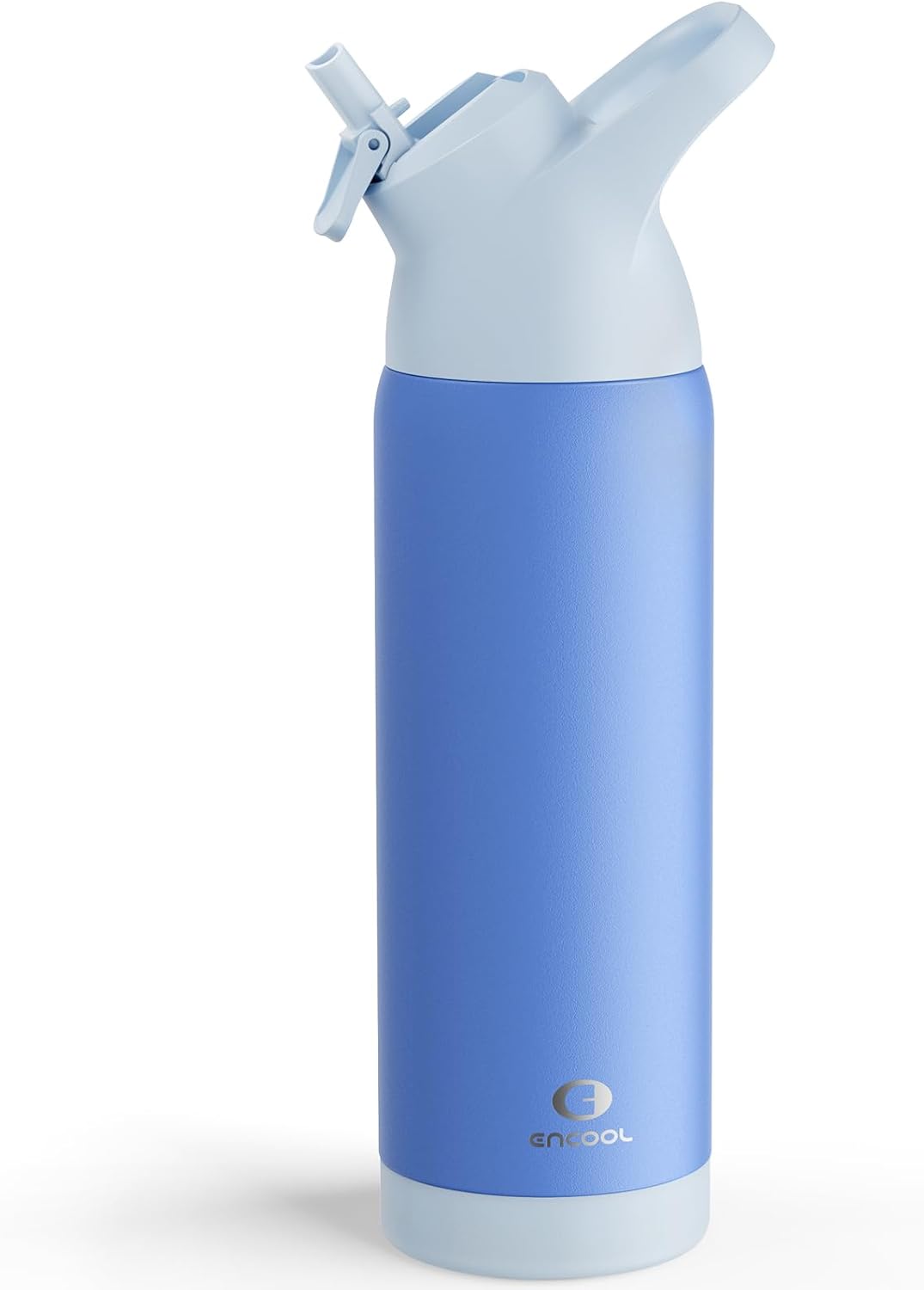 Insulated Water Bottle with Straw - Encool Stainless Steel Water Bottle, Reusable Leakproof and BPA-Free for Sports, Travel, Cold for 24 Hours, 24 oz, Ocean