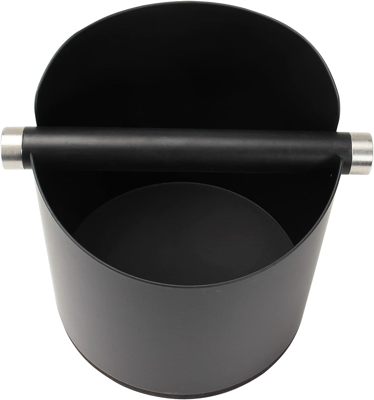 Large Size Coffee Knock Box, Espresso Knock Box Stainless Steel Espresso Machine Accessories with Removable Knock Bar and Non-Slip Base Coffee Grounds Container Bin (Black)