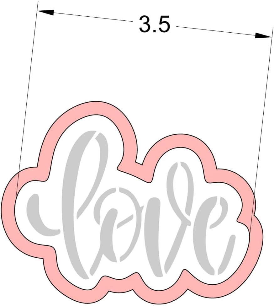 Love Cookie cutter and stencil set Baking Valentine stencils and cutters bundle DIY bakery decorating kit Cookie cutter with stencils Icing stencil and cookie cutter combo (Love)