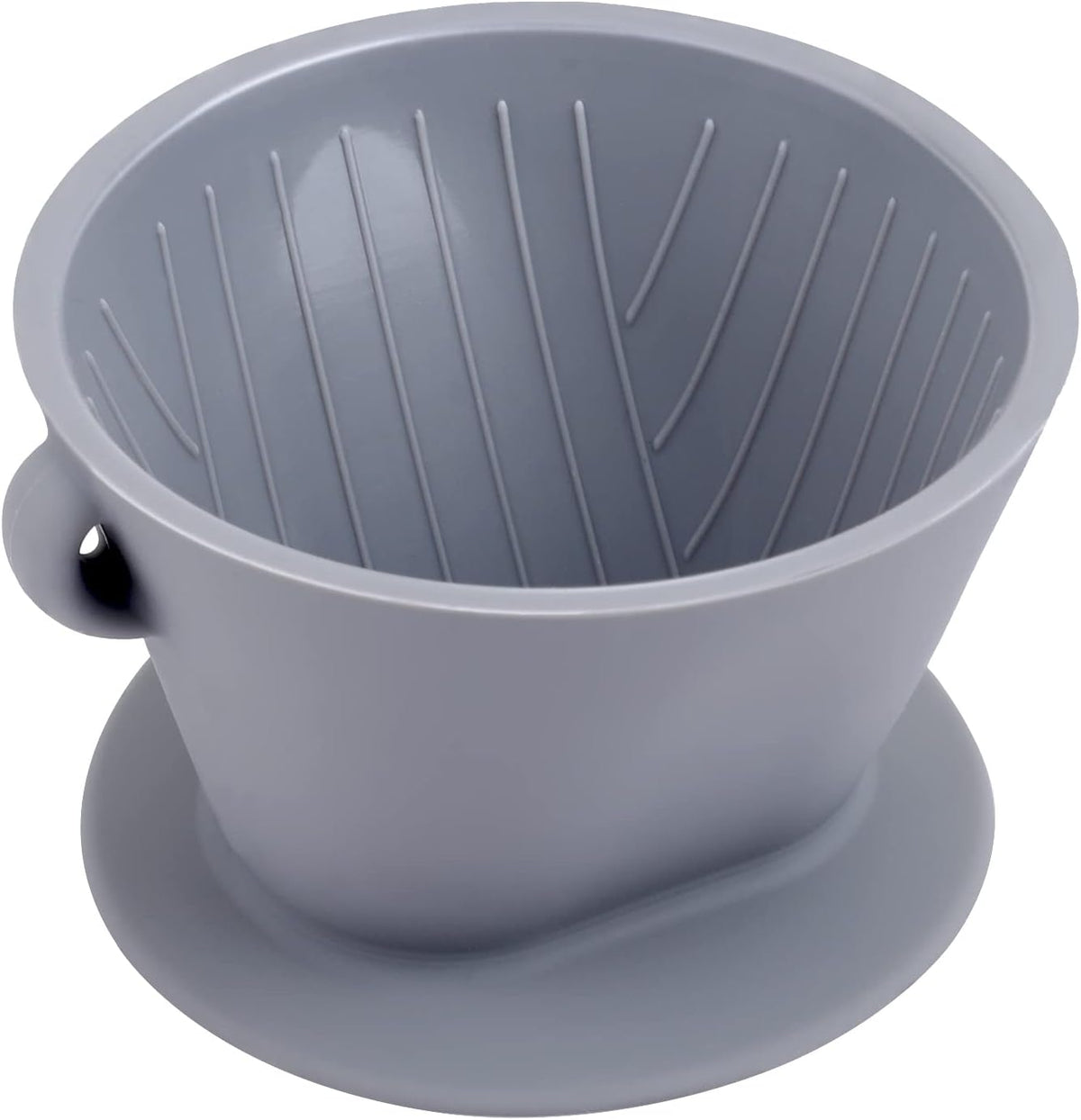 Segarty Silicone Coffee Dripper, Gray Single Cup Pour Over Coffee Maker with Storage Pouch, Size NO.2 Reusable Cone Drip Filter Holder Slow Brewer with 3 Holes for Travel, Camping, Backpacking
