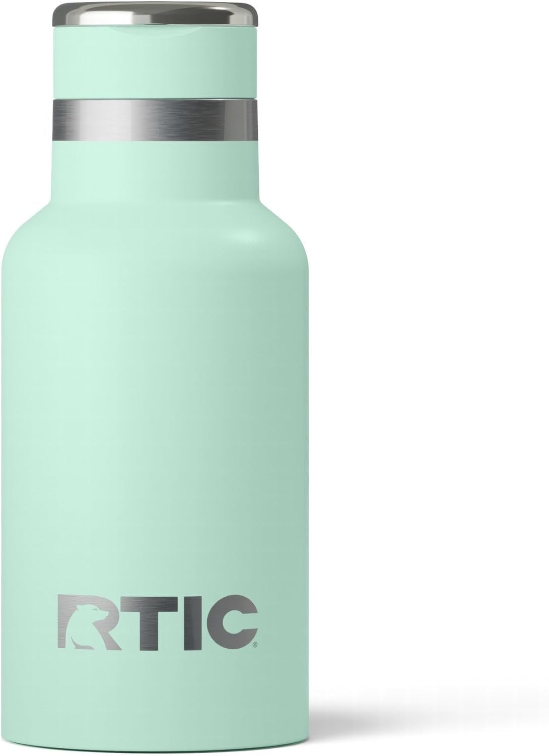 RTIC Little Journey Bottle with Straw, Insulated, Stainless Steel, Metal, Double Wall Vacuum-Insulation, Ceramic-Lined, Leak-Proof Lid, BPA-Free Water Flask for Sports, Travel, Fresh Mint