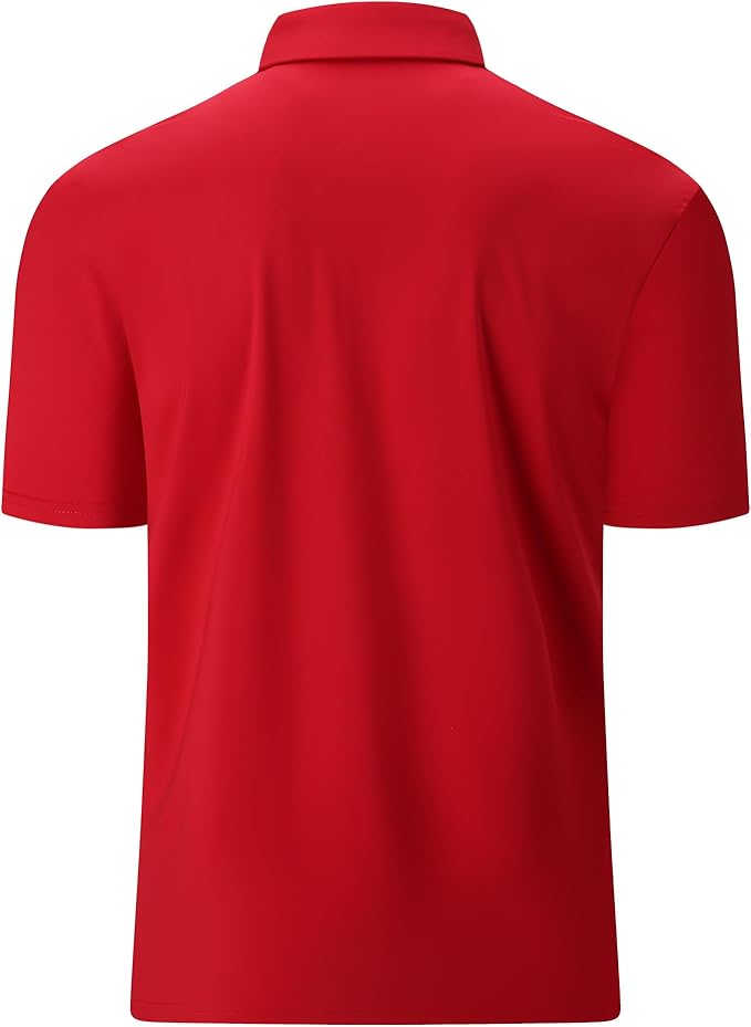 Alex Vando Mens Golf Shirt Moisture Wicking Quick-Dry Solid Short Sleeve Polo Shirts for Men