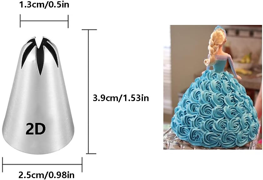 Large Piping Tips Set,Icing Tips with 1M Open Star Decorating Tip,2D Drop Flower Frosting Tip,1A Round Pastry Tip and 895 Basketweave Piping Tip for Cake Cupcake Decorating,4 Pcs