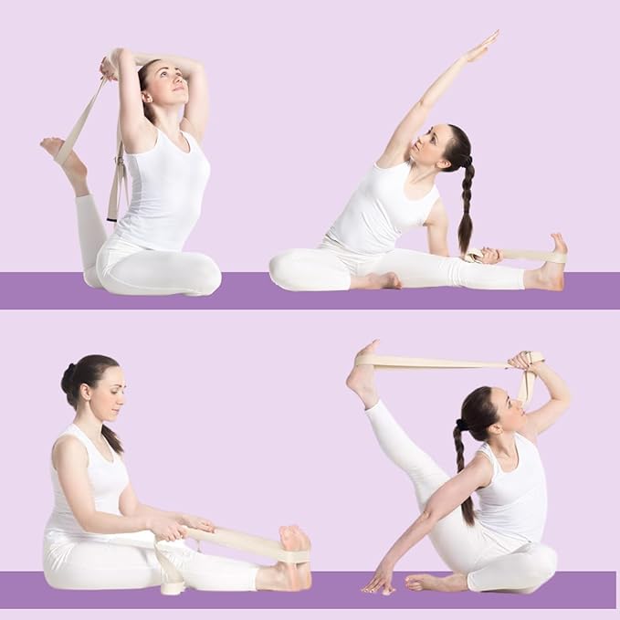 California Yoga Strap | Yoga Belt with Safe Adjustable D-Ring Buckle for Pilates | Stretching Strap | Exercise Bands | Physical Therapy | Improves Sitting Posture