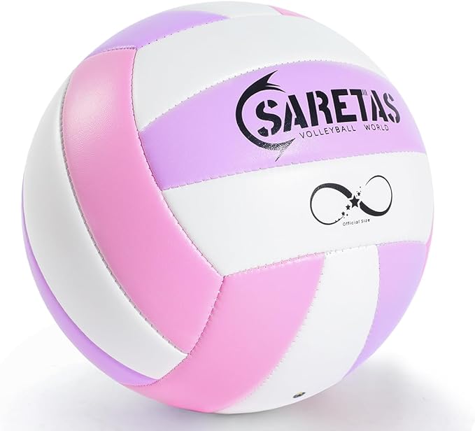Beach/Water/Sand Volleyballs, Outdoor/Indoor Official Size, Soft Touch Volleyball for Beginners, Cute Volley Ball for Girls/Kids/Youth, Ideal Gifts with Pump for Backyard, Pool, Middle School
