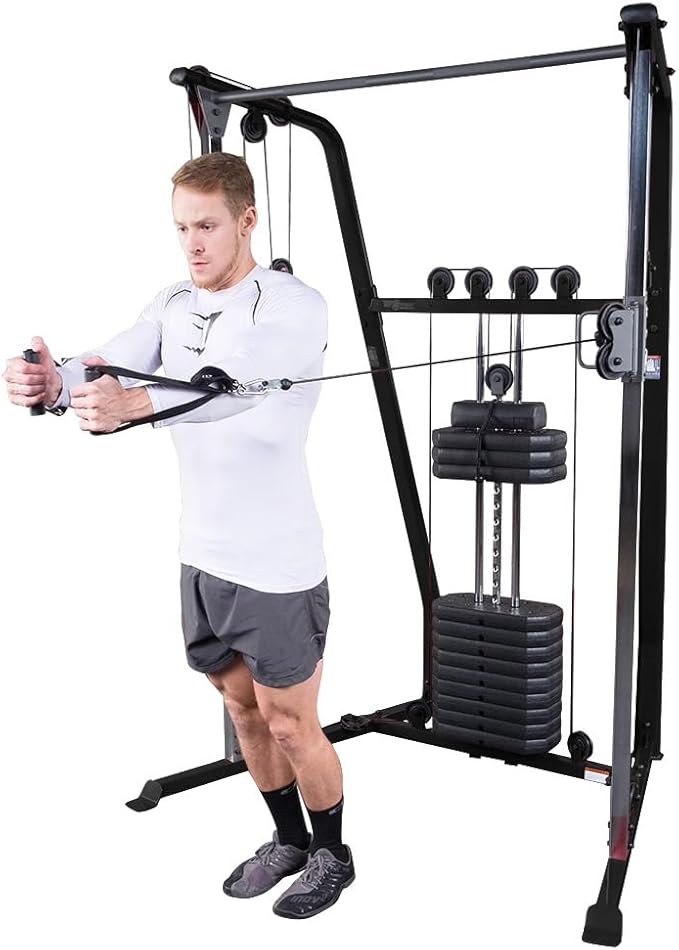 Body-Solid Best Fitness Functional Trainer Cable Machine, Full Body Workout Weight Stacks, Chest and Shoulder Exercise Home Gym LAT Pulldown Machines with 190lb Weights Stack, Midnight Black