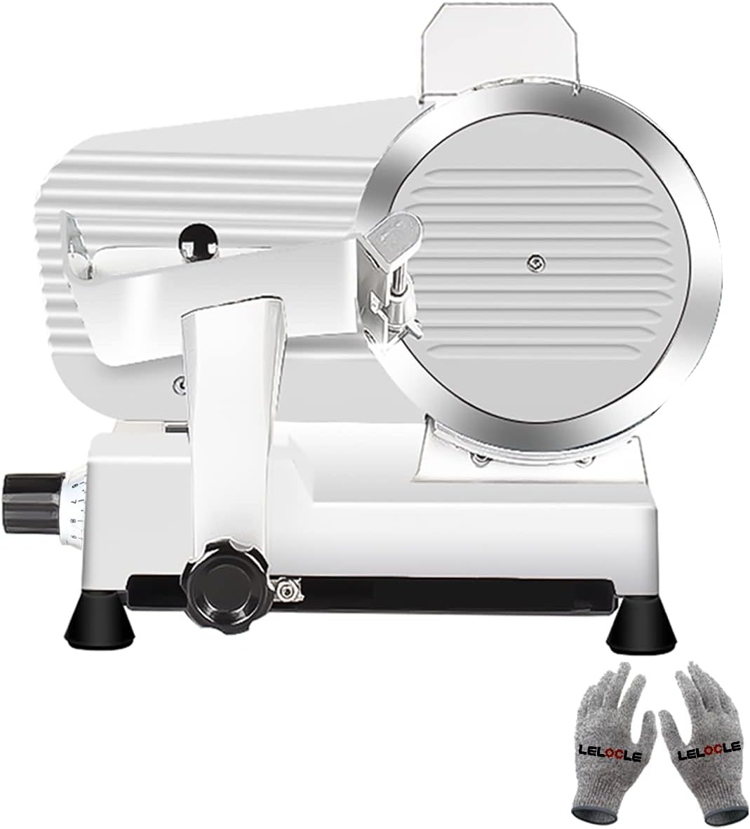 Meat Slicer 340WHome Use and for Commercial 10-inch Electric Food Slicer with Chromium-plated Steel Blade and Built-in Sharpening Stone Easy to Clean Adjustable Thickness Cuts Meat Bread and Cheese