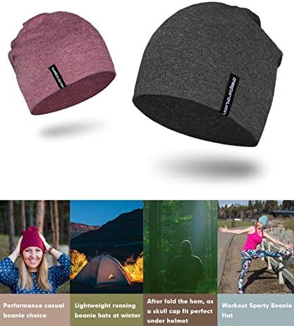 9" Multifunctional Lightweight Beanies Hats Snug Fitting, Running Skull Cap Helmet Liner Sleep Caps