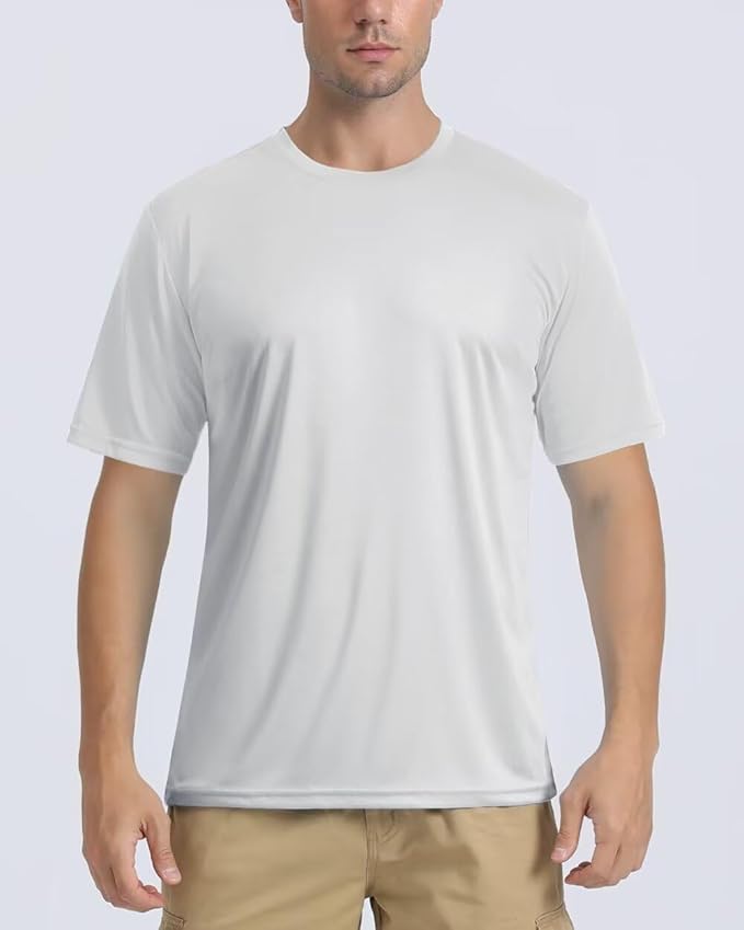 Boladeci Men's Swim Shirt Short Sleeve UPF 50+ Sun Protection SPF UV Moisture Wicking Lightweight Quick Dry Rash Guard