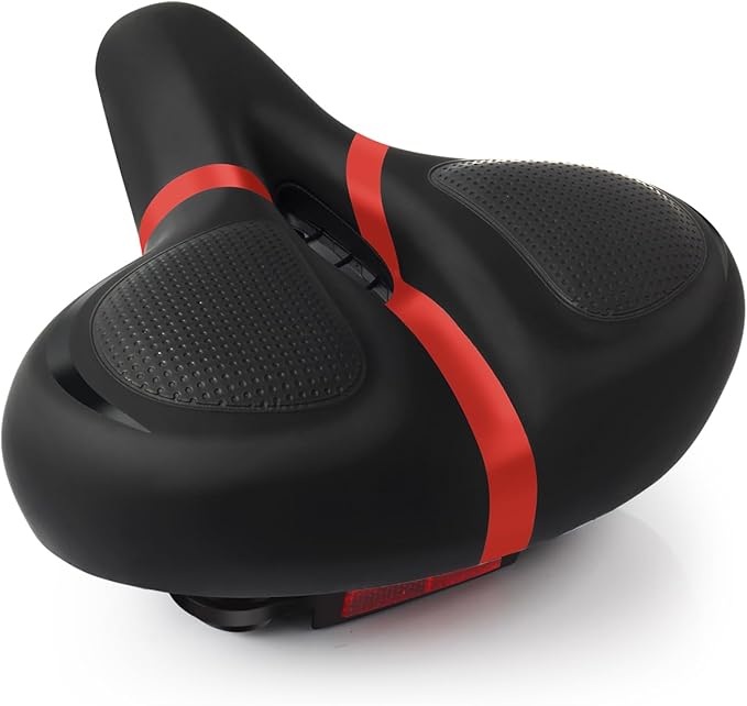 Bicycle Seat Replacement, Bike Seat for Men and Women, Comfort Wide Bike Saddle Memory Foam Padded Soft Bike Seat Cushion Compatible with Peloton, Mountain, City Bikes, Indoor Exercise Bikes