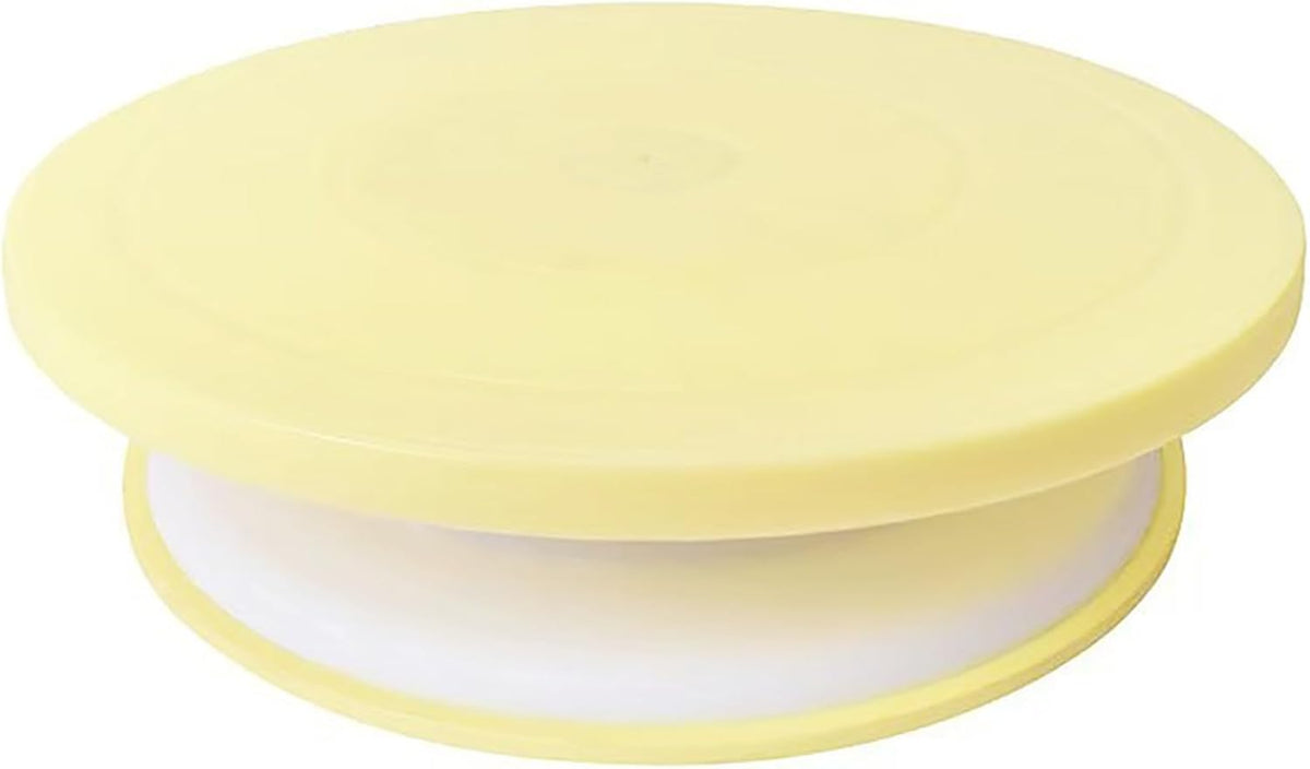 Cake Decorating Turntable 11 Inch Cake Turntable Anti-Slip Rotating Cake Stand for Decorating(1pcs Yellow)