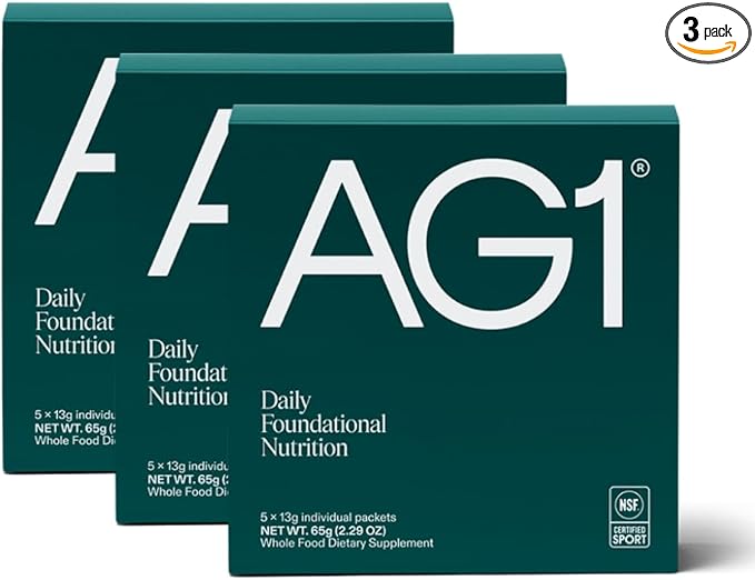 AG1 Athletic Greens Greens Powder Supplement, Improve Gut Health, Multivitamin, Probiotic, Gluten Free, Vegan and Keto Friendly, 75 Vitamins (Travel Packs, 15 Count) - Classic Formula