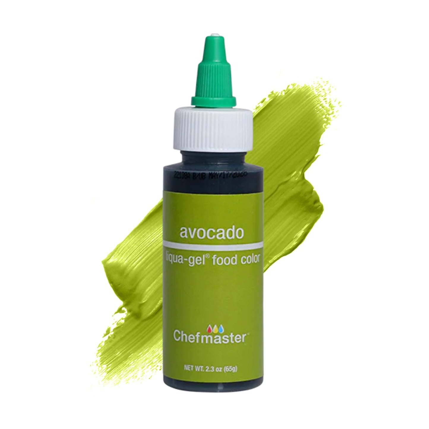 Chefmaster Avocado Liqua-Gel® Food Coloring | Vibrant Color | Professional-Grade Dye for Icing, Frosting, Fondant | Baking & Decorating | Fade-Resistant | Easy-to-Use | Made in USA | 2.3 oz