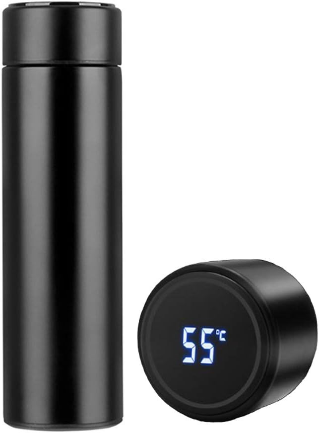 Water Bottle with LED Temperature Display,Double Walled Vacuum Insulated Water Bottle,Stainless Steel Sports AutomotiveTravel Mug,BPA-free Leak Proof Keep Cold and Keep Warm 12H