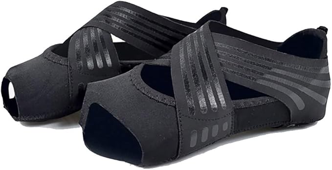 ABIRAM Yoga Socks Toeless Non-Slip Grips & Straps, for Pilates, Barre, Ballet, Bikram, Workout for Women